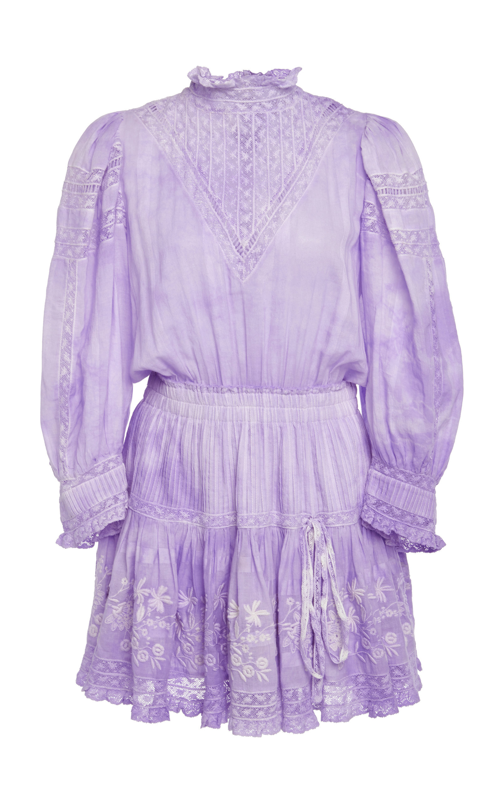 LoveShackFancy Viola High Neck Cotton Mini Dress | Moda Operandi Global