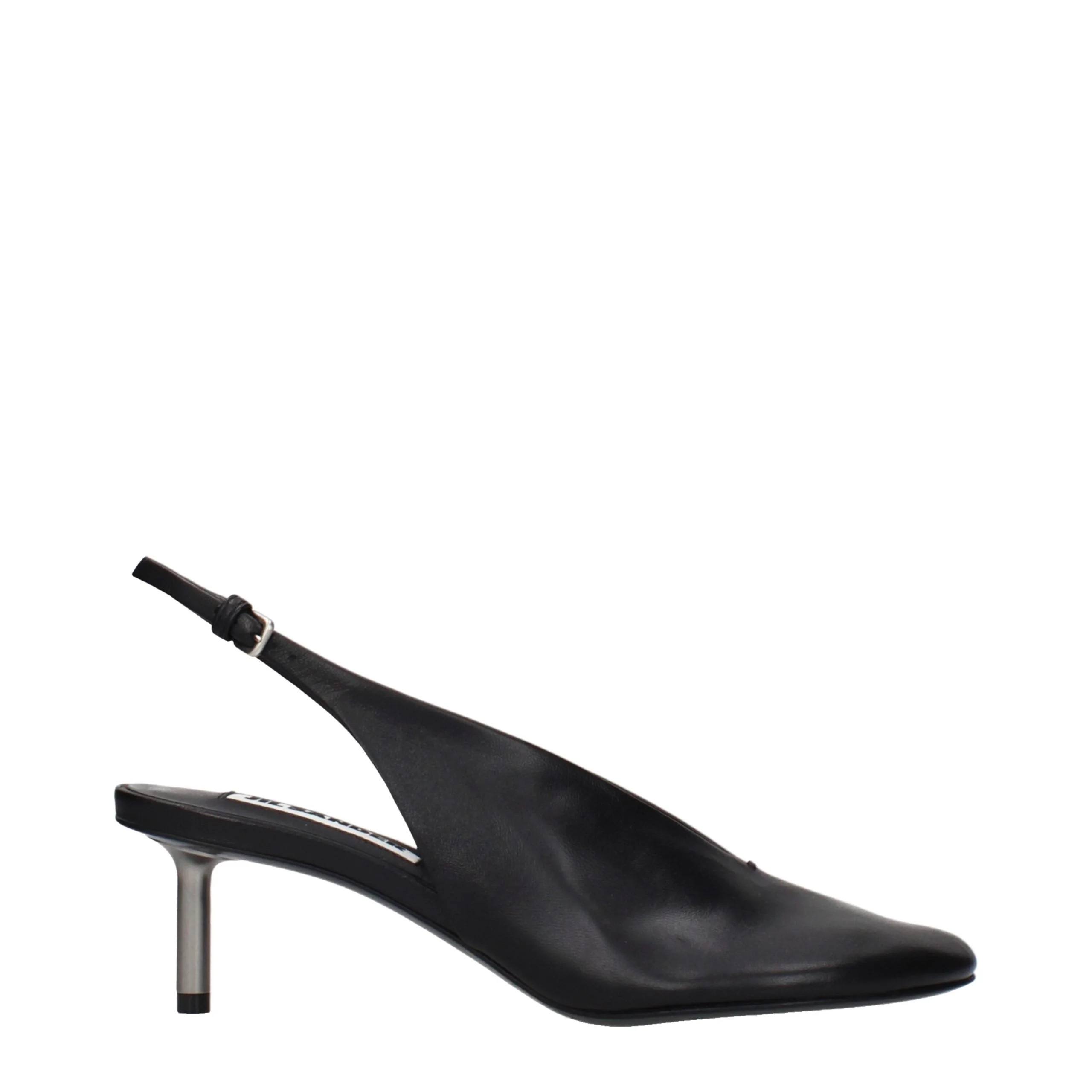 Jil Sander Slingback Leather Heel — Black | Italist Inc.