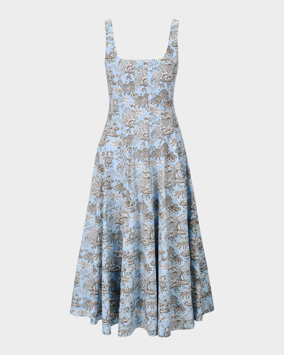 STAUD Wells Poplin Midi Dress | Neiman Marcus