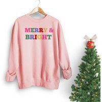 Merry & Bright Sweatshirt, Vintage Christmas Shirt, Party Gift For Her, Retro Top, Merry Sweater, Gi | Etsy (US)