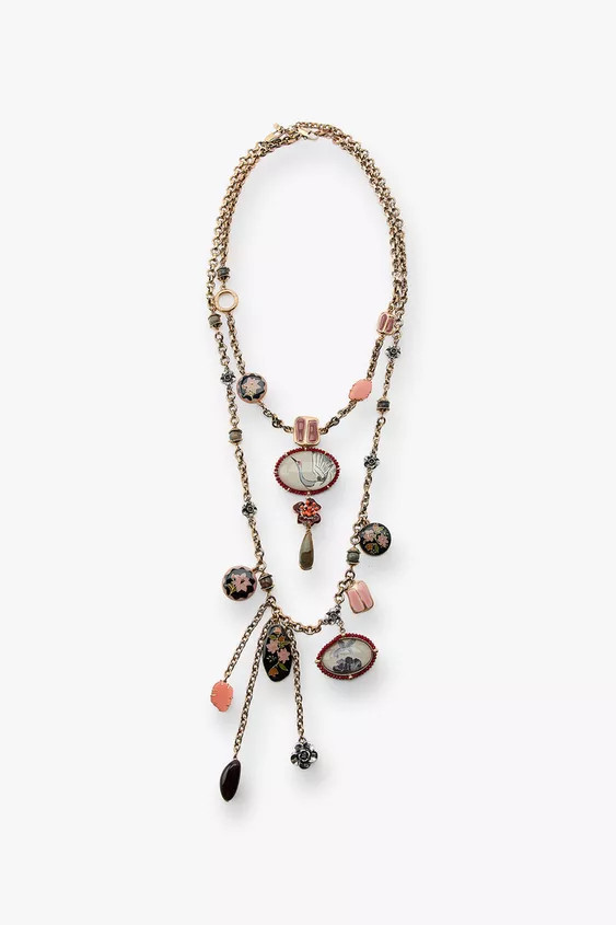 2-PACK OF RESIN CHARM LINK NECKLACES | Zara Canada