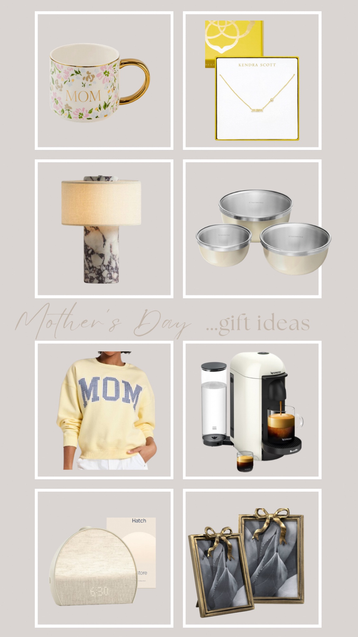 Here are a few of my picks for Mother’s Day gifts! 🤍🌸




#momsday #giftideas #giftsforher #nontoxiccookware #nespressomachine #momsweater #tablelamp #mommug #mamanecklace #bowpictureframe #hatchalarmclock #amazon #target #carawayhome #sweetwaterdecor 

#LTKHome #LTKMothersDay