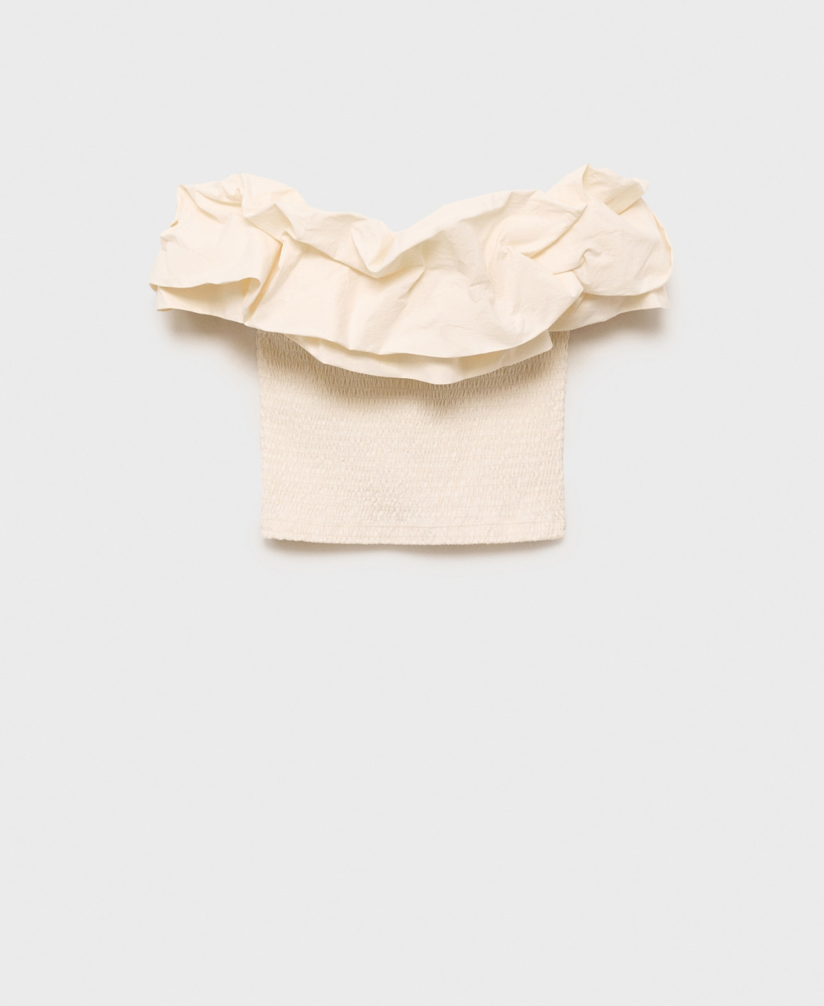 Mango Women's Ruffles Strapless Top - Ecru | Macy's