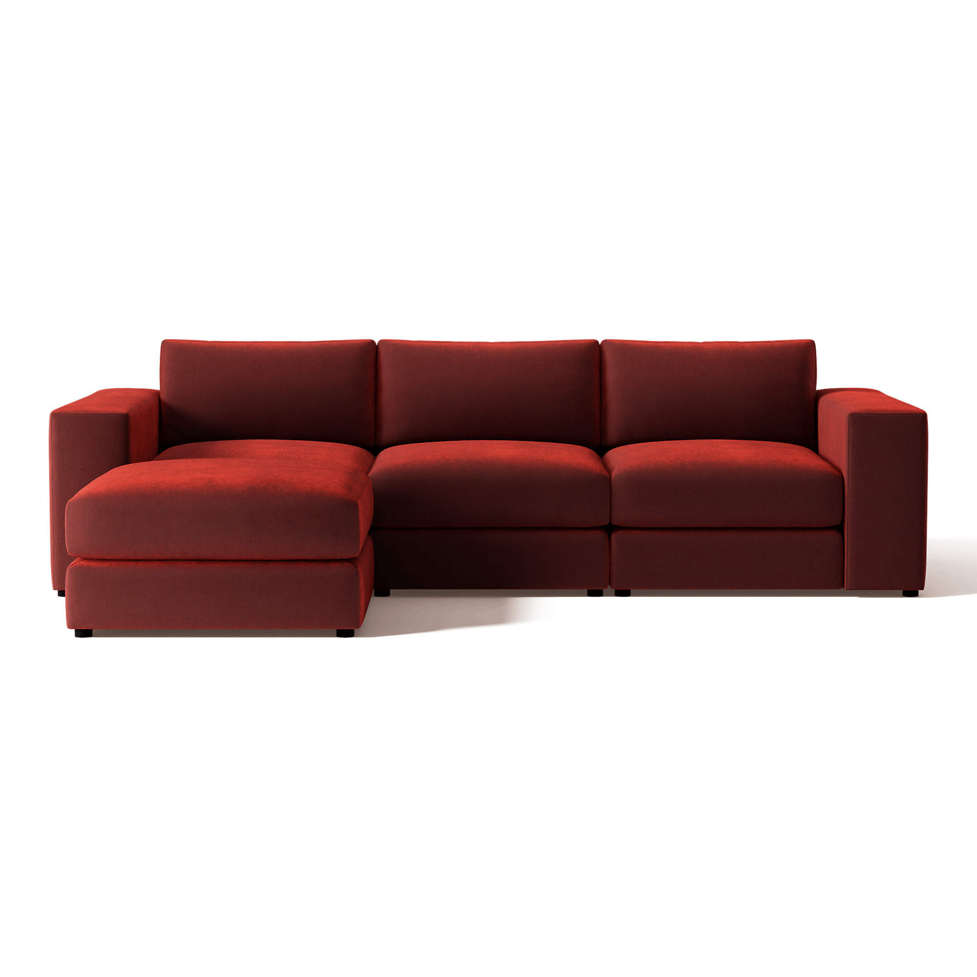 Berkeley 4-Piece Jade Performance Velvet Sectional + Reviews | CB2 | CB2