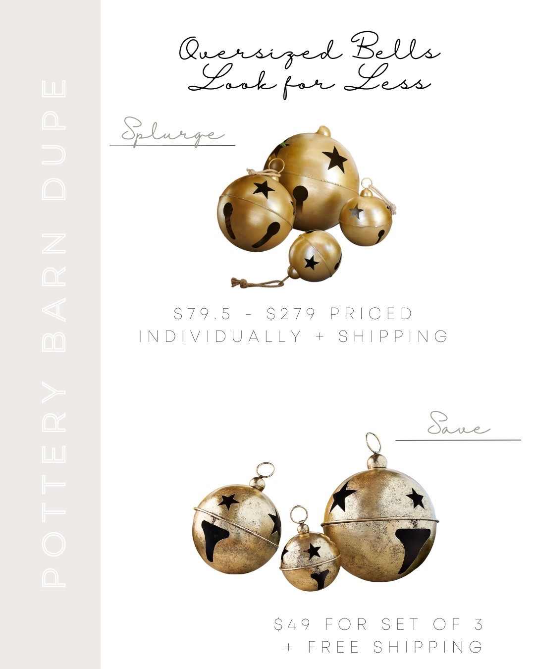 A Christmas Decor Splurge or Save! 🔔

Pottery Barn Oversized Bells Look for Less | Pottery Barn Oversized Bells Dupe | Pottery Barn Oversized Christmas Bells Look for Less | Pottery Barn Oversized Christmas Bells Dupe | Pottery Barn Dupe | Pottery Barn Inspired | Christmas Bells | Oversized Christmas Ornaments | Brass Christmas Bells | Gold Christmas Bells | Large Christmas Bells | Jingle Bells | Oversized Jingle Bells | Christmas Decor | Christmas Decorating | Christmad Decor On A Budget | Affordable Christmas Decor | Member’s Mark Jingle Bells | Sam’s Club Jingle Bells | Pottery Barn Christmas Ornaments | Sam’s Club Chrismtas Ornaments | Neutral Christmas | Traditional Christmas Decor | Ralph Lauren Christmas Decor | Christmas Decor Ideas | Splurge or Save 



#LTKHome #LTKHoliday #LTKSaleAlert
