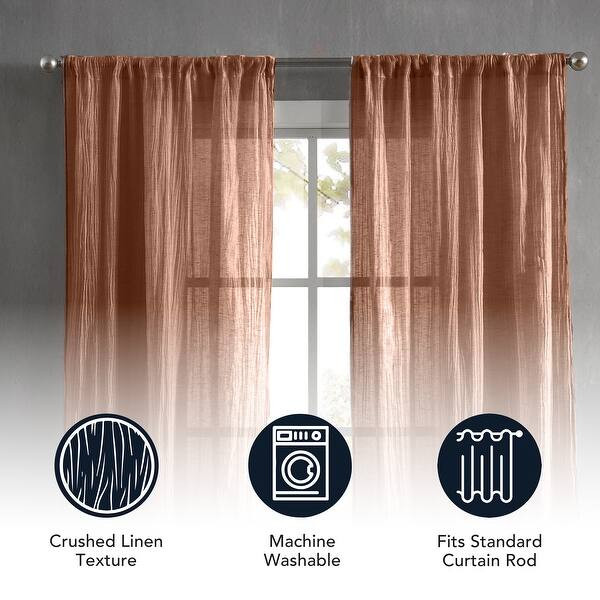 French Connection Charter Crushed Rod Pocket Window Curtain Pair - 50" x 96" - Rust | Bed Bath & Beyond