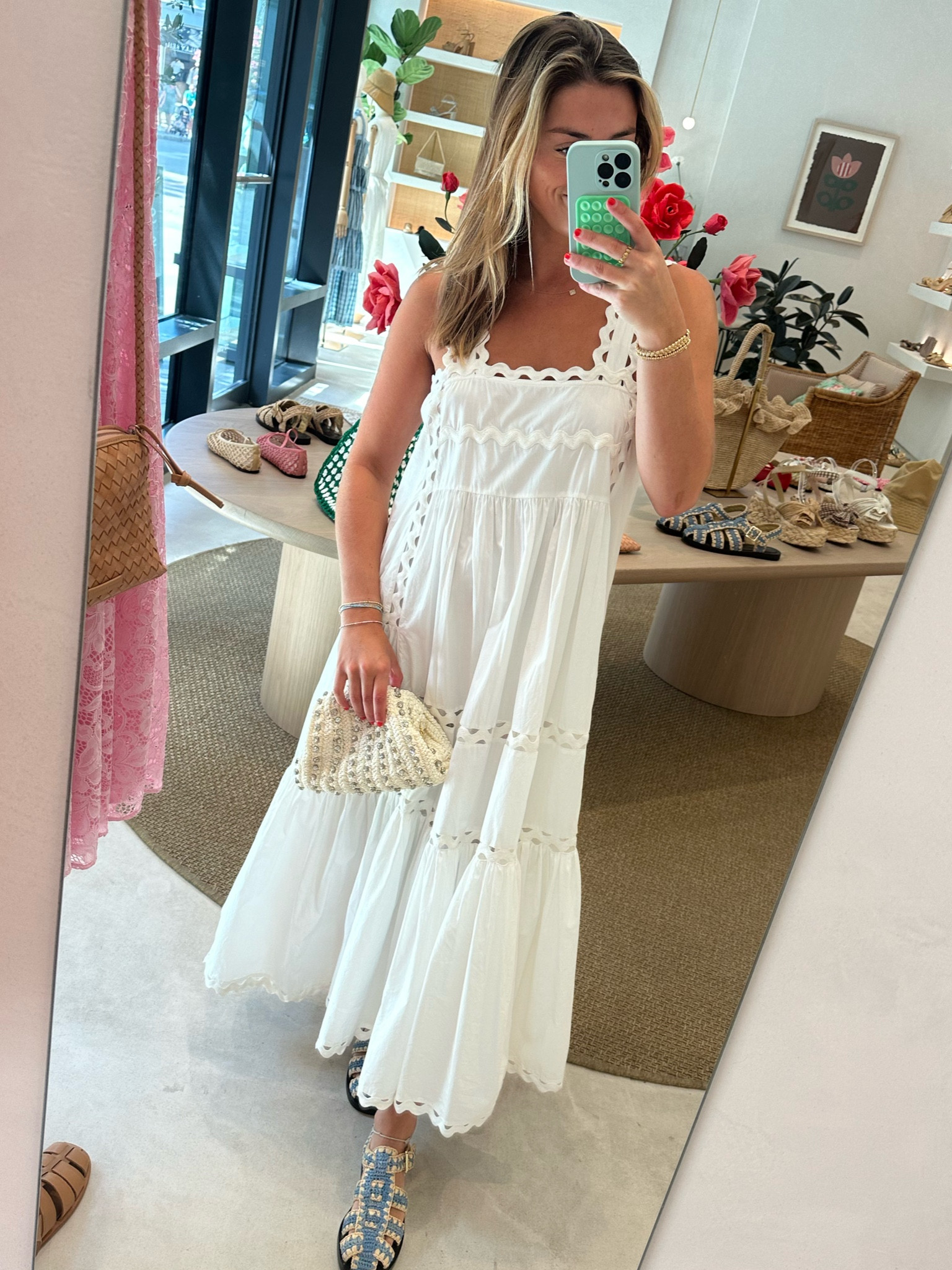 acka lame camisole dress white サイズ2 acka lame camisole dress white サイズ2