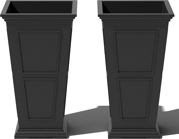 Veradek Fairmont Tall Plastic Planter - Large Outdoor Planter for Front Porch | Crack Resistant A... | Amazon (US)