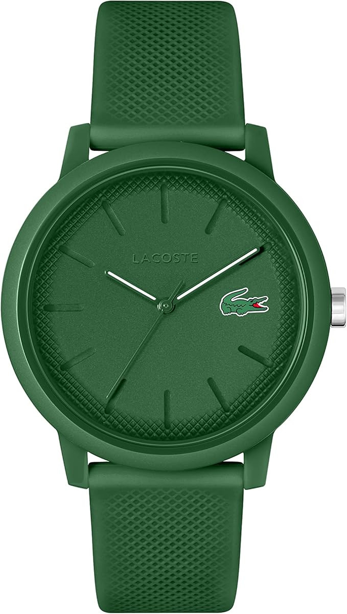 Lacoste 12.12 Men's TR90 Case Quartz Watch with Green Rubber Strap (Model: 2011170) | Amazon (US)