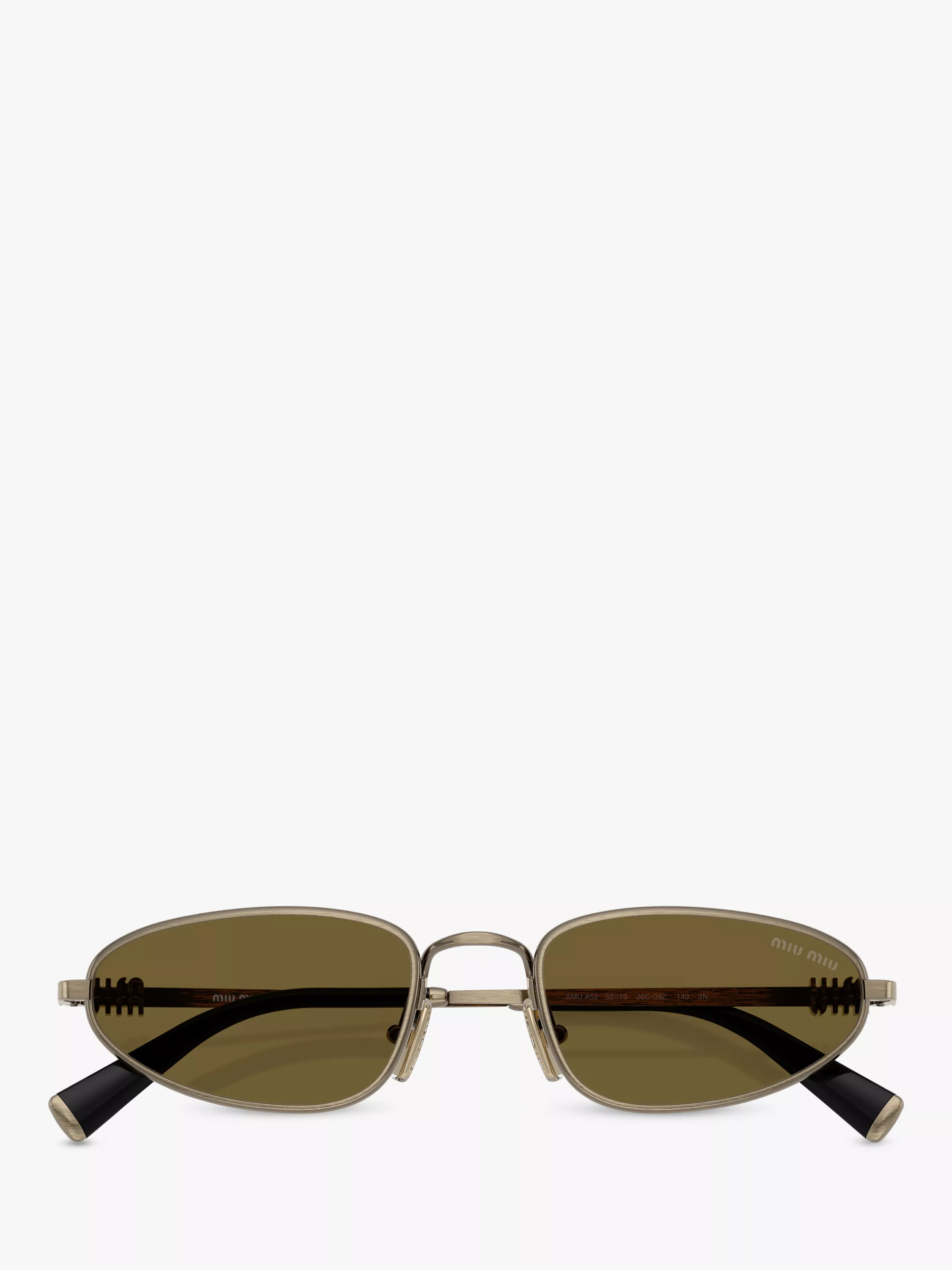 MU A52S Women's Irregular Sunglasses, Gold/Brown | John Lewis (UK)