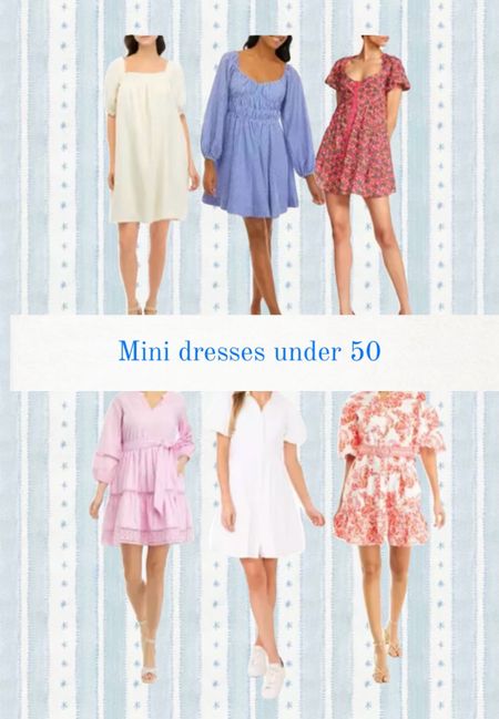 Mini dresses for summer under $50 - most under $40! Love these for classic, girly Grandmillenial summer outfits. 

#LTKfindsunder100 #LTKsalealert #LTKSeasonal