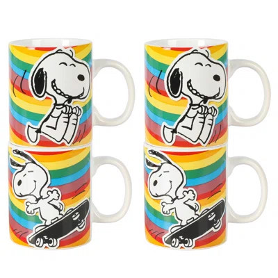 Peanuts 70Th Anniversary 4 Piece 15 OZ Snoopy Stoneware Mugs | Wayfair North America