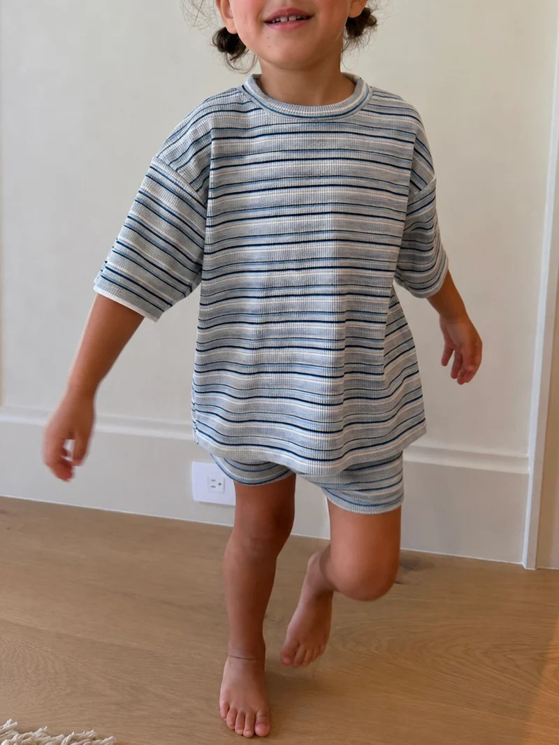 Tiny Jovi Waffle Knit Set | Greystone | Shop Talulah