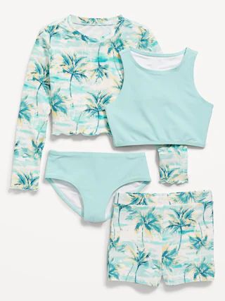 4-Piece Matching Tankini Swim Set for Girls | Old Navy (US)