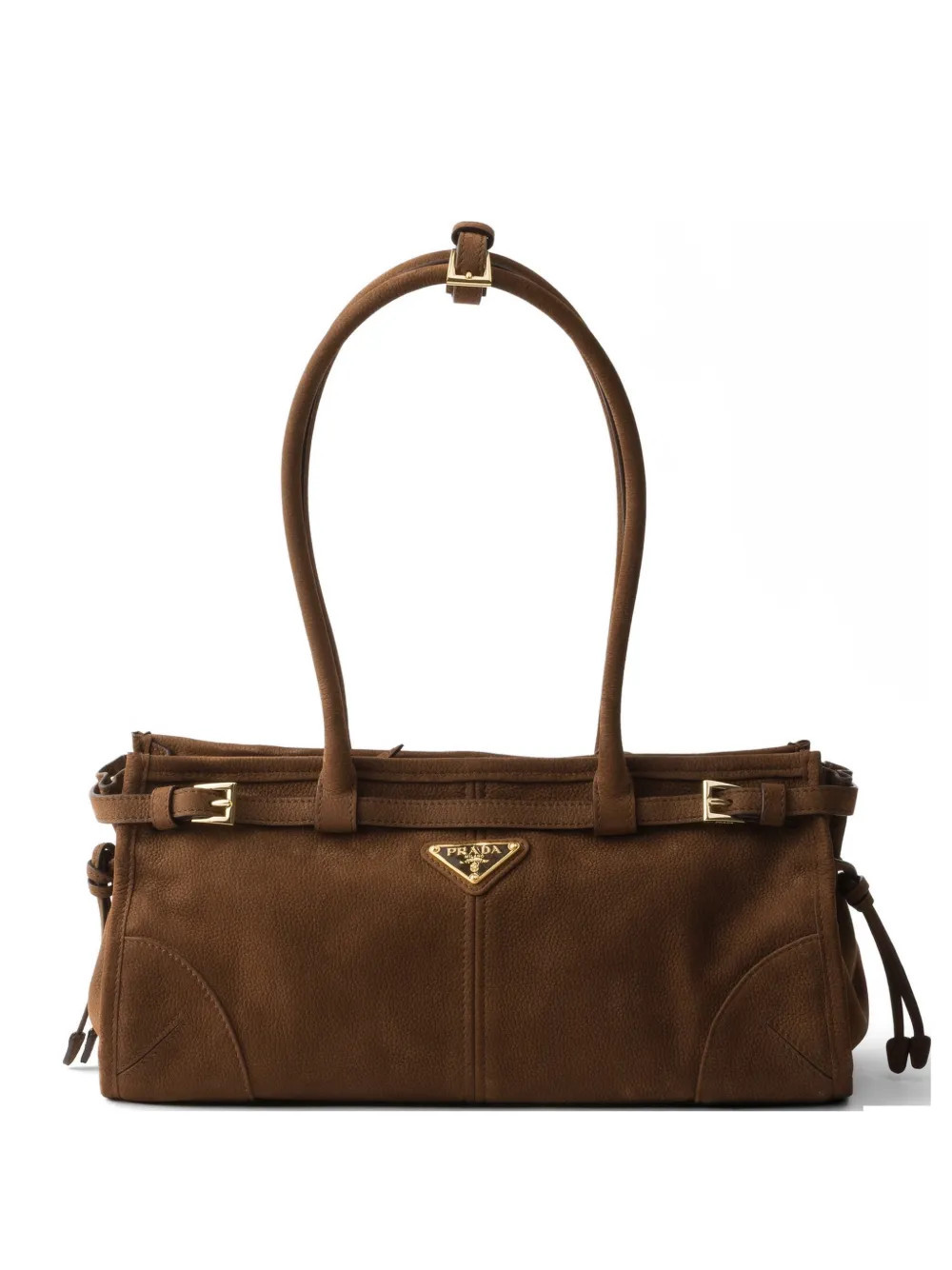Prada Bonnie medium nubuck leather handbag - Brown | Farfetch Global