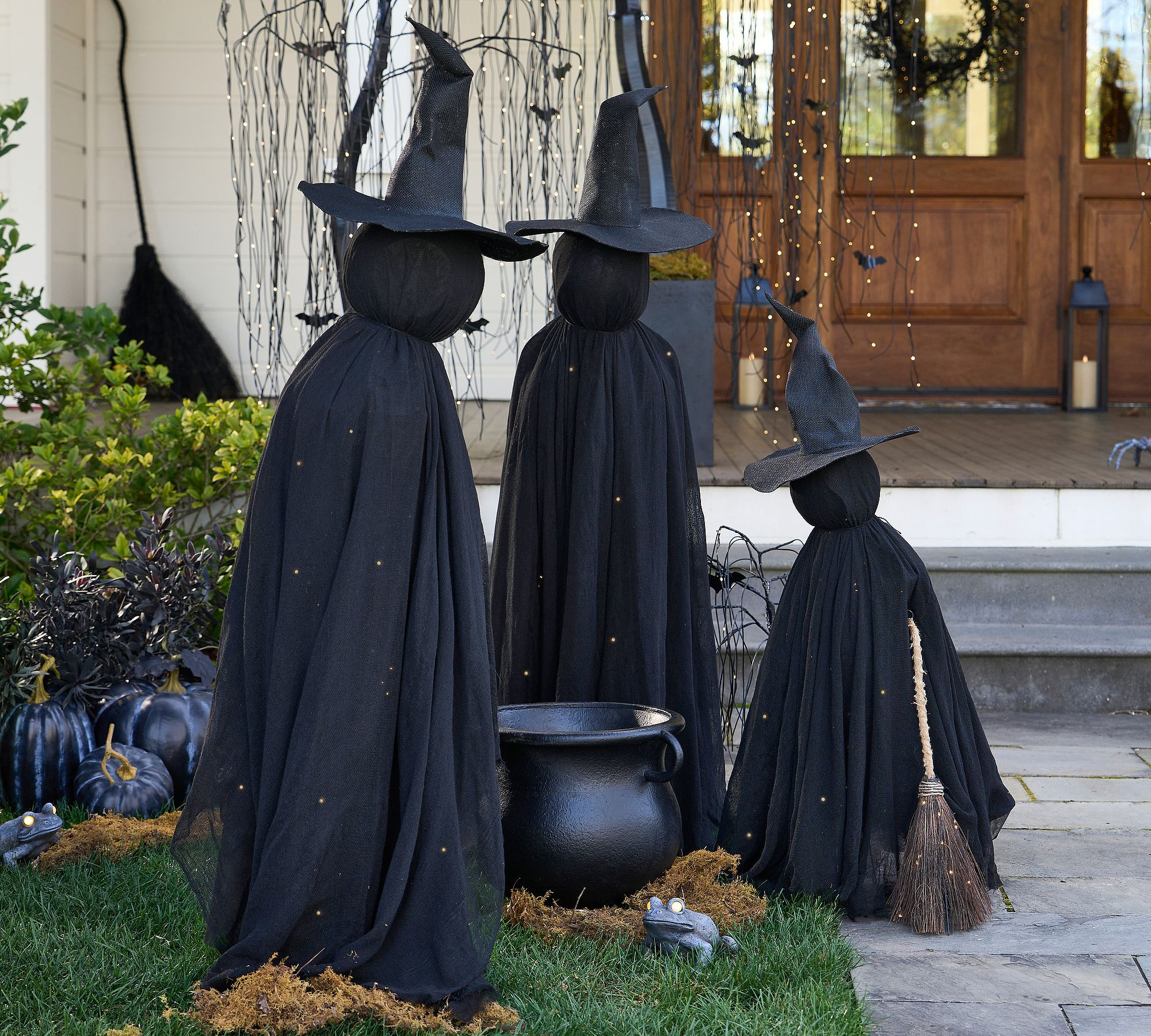 If you love subtle spooky… this witchy porch setup is everything 🧹✨ mixing broom decor, flying witches, and pumpkins from pottery barn 🎃
#witchyvibes #halloweendecor #fallporch #spookyseason #ltkhome #cozyvibes #pumpkinseason #outdoordecor 

 #LTKSeasonal #LTKHome #LTKSaleAlert