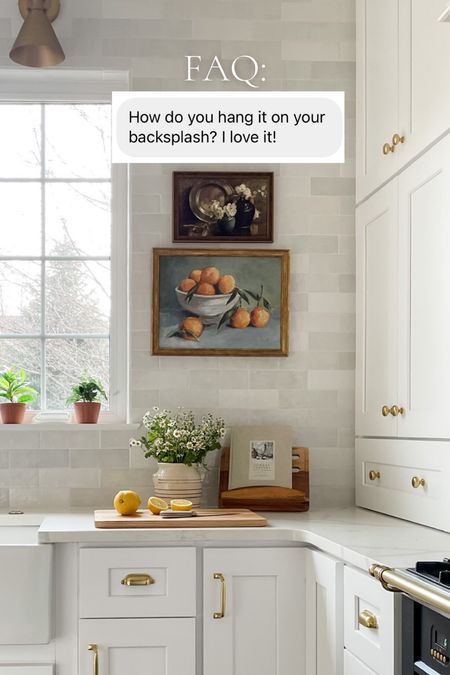 Hang art in your kitchen with command strips! That way you won’t ruin your backsplash tile. 

#LTKFind #LTKhome #LTKstyletip