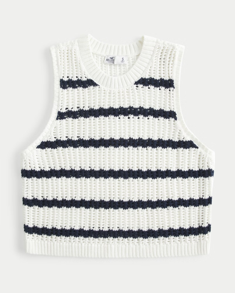 Easy High-Neck Crochet-Style Tank | Hollister (US)