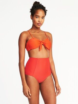 Old Navy Womens Knotted-Tie Swim Top For Women Orange You Glad Size L | Old Navy US