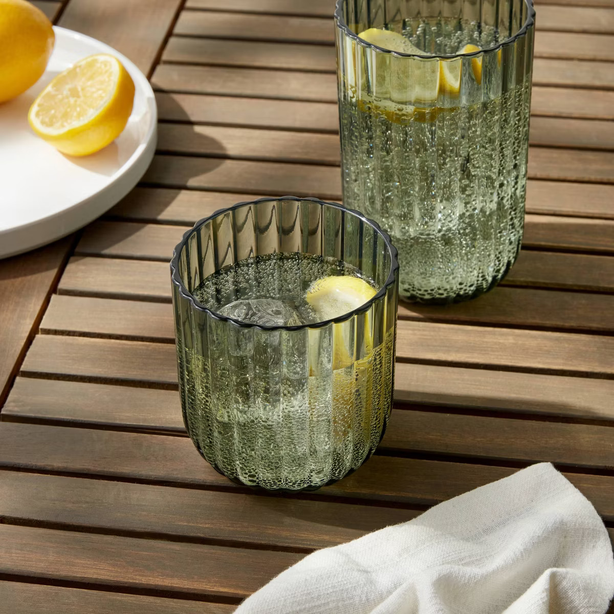 11oz Plastic Ribbed Short Tumbler Green - Threshold™: BPA-Free Drinkware, Dishwasher-Safe, Cold... | Target