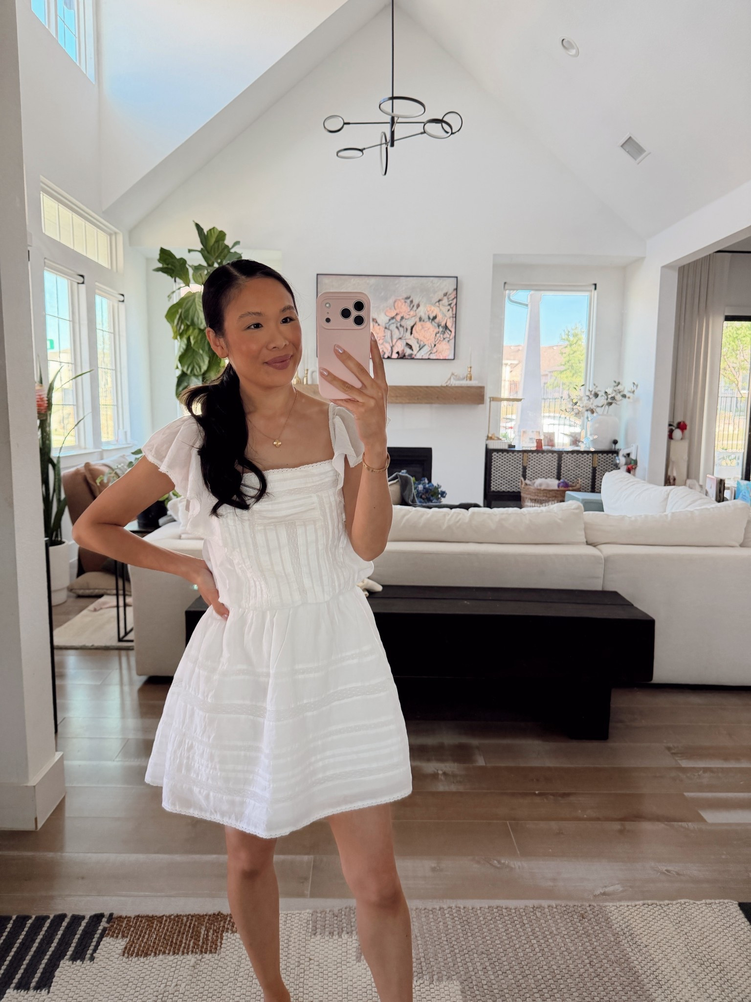 Loveshackfancy look for less dress that’s 40% off and you can use code SPRINGAF to get an additional discount. Wearing size XS and love how this has shorts underneath. Perfect for Moms running after a toddler. 

#LTKPetite