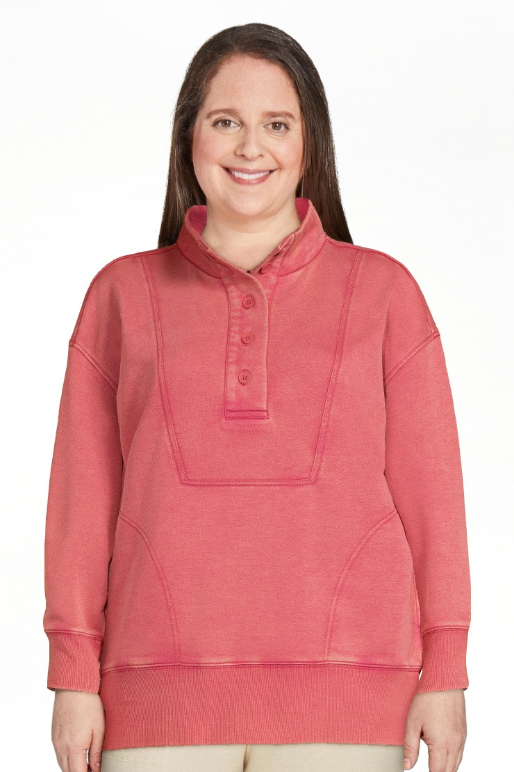 Time And Tru Women's Placket Pullover Top | Walmart (US)