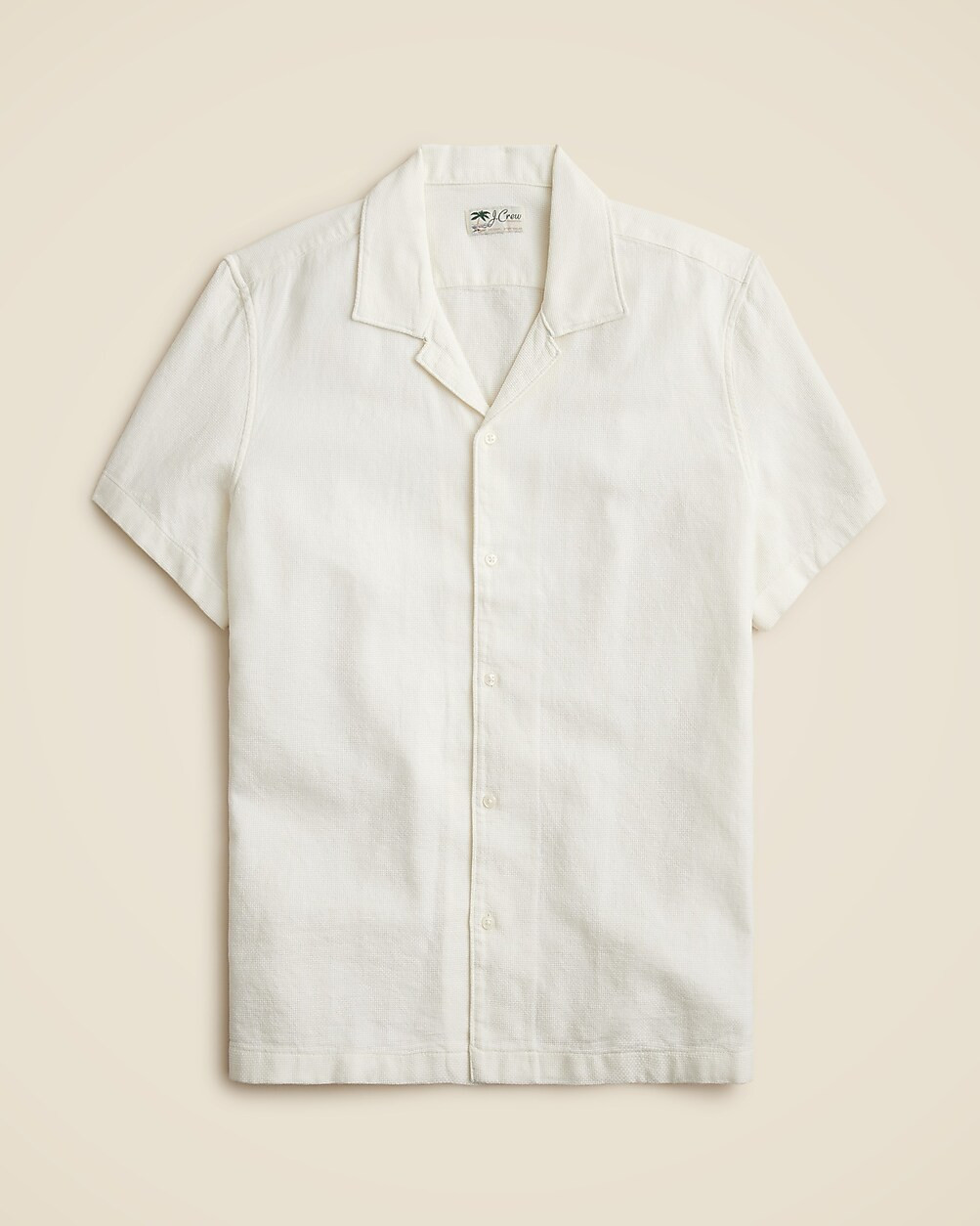 Short-sleeve textured cotton camp-collar shirt | J. Crew US