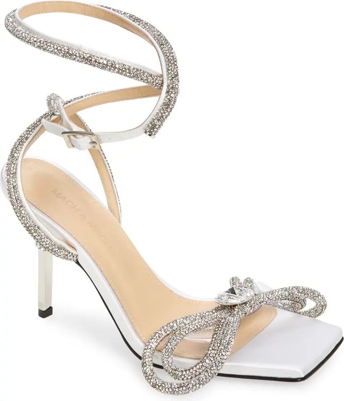 Double Crystal Bow Square Toe Sandal | Nordstrom