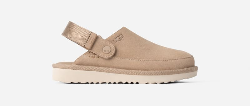UGG® Kids' Goldenstar Clog Suede Shoes in Sand, Size 4K | UGG (US)