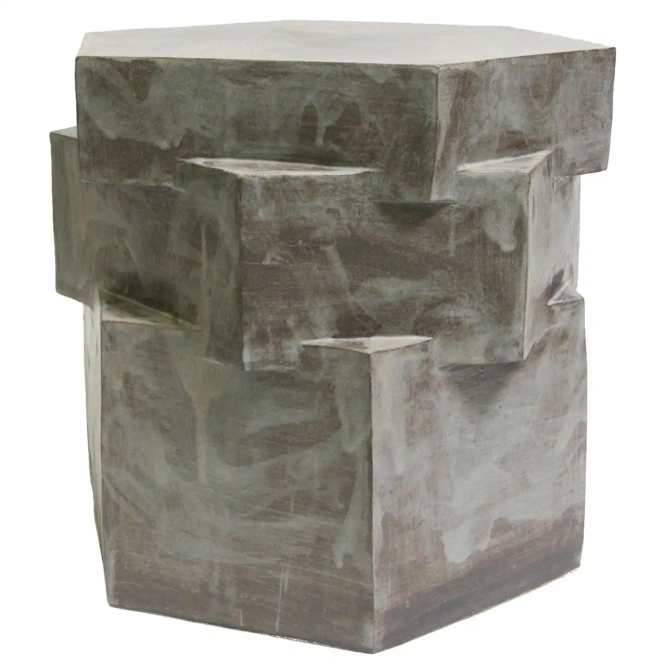 Triple Tier Ceramic Hex Side Table in Acai Matte by BZIPPY | 1stDibs