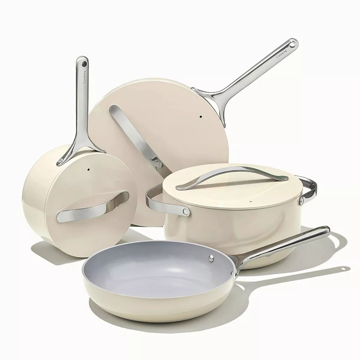 Caraway Home 9pc Non-Stick Ceramic Cookware Set Cream | Target