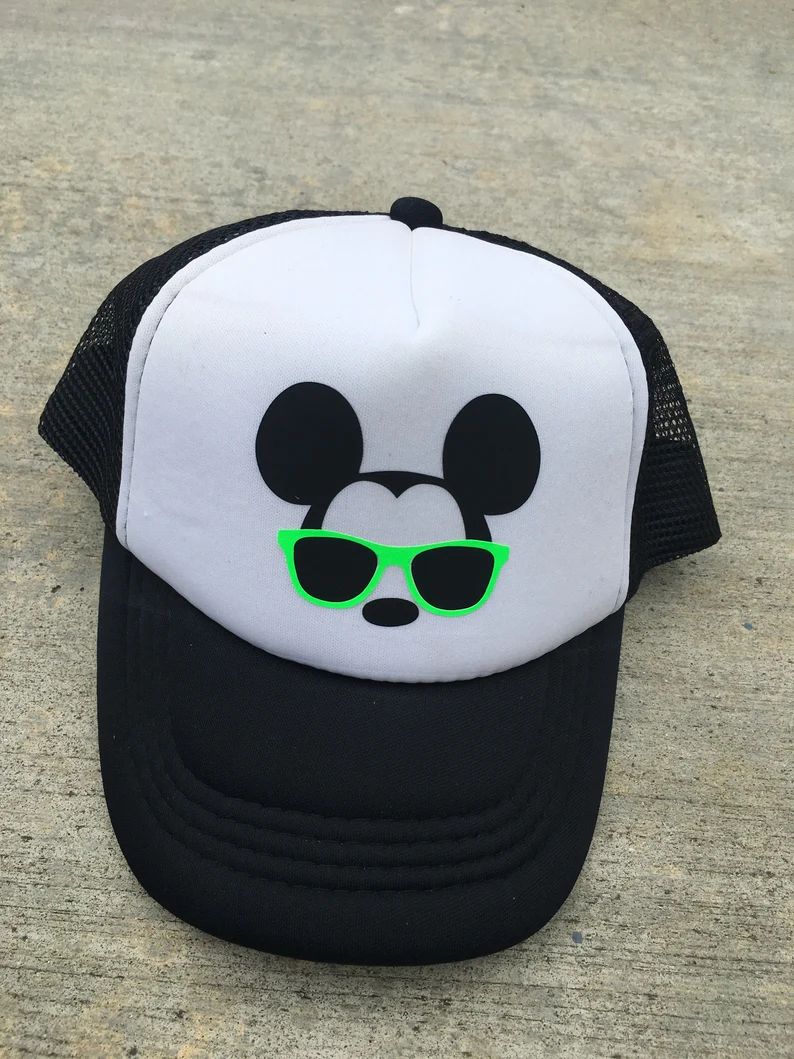 Disney Mickey with sunglasses Trucker hats - dad and son caps - Mickey with aviator glasses - Dis... | Etsy (US)