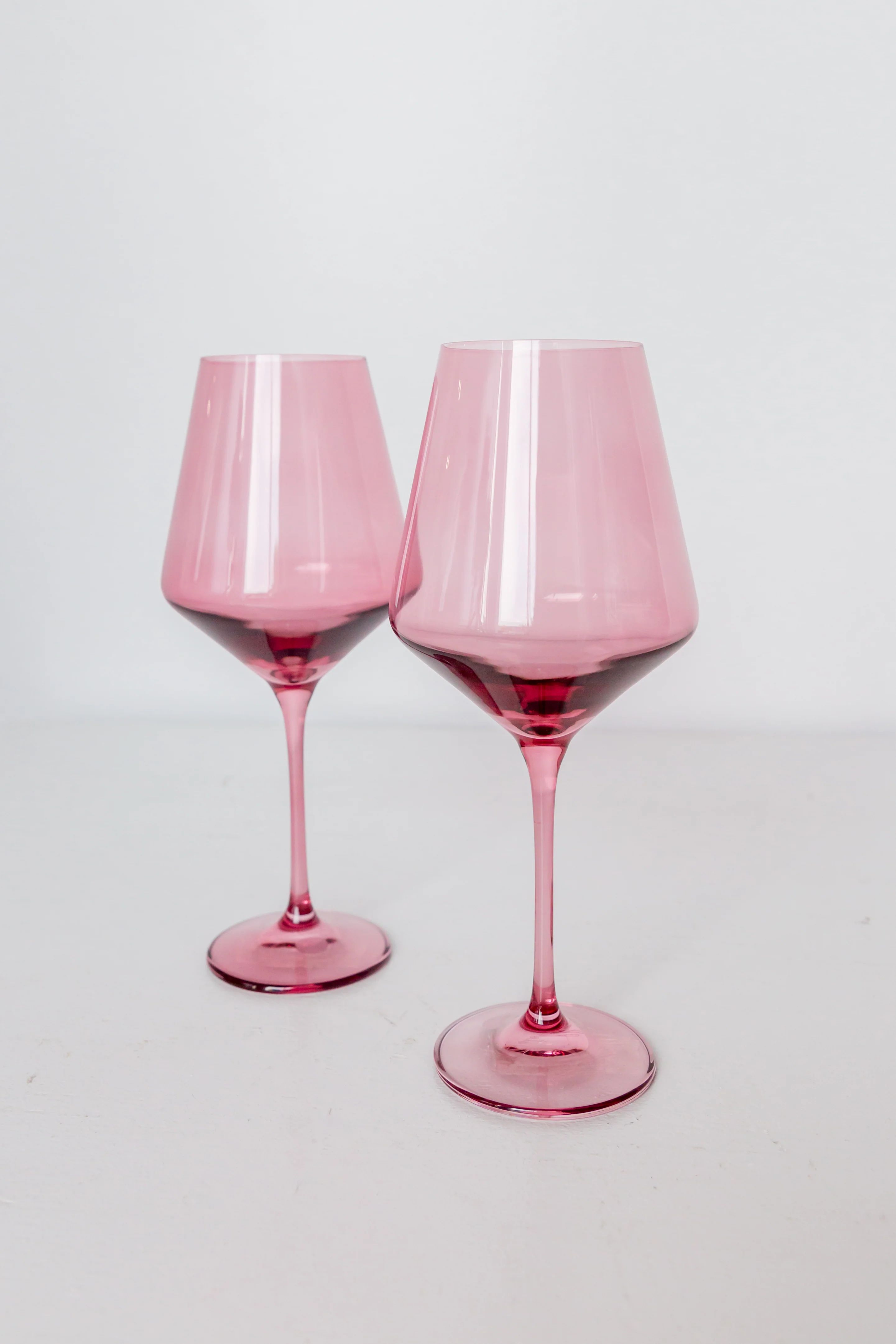Estelle Colored Wine Stemware - Set of 2 {Rose} | Estelle Colored Glass