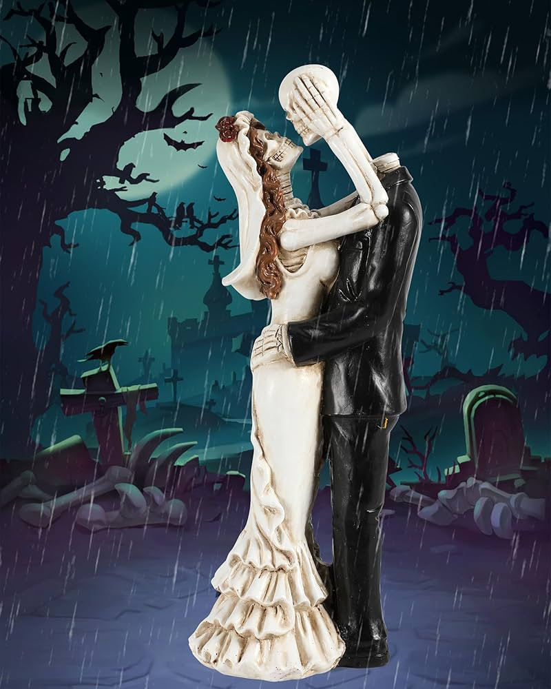 iStatue Skeleton Bride and Groom Figurines - 12’’ Resin Collectible Dancing Skulls Statue for... | Amazon (US)