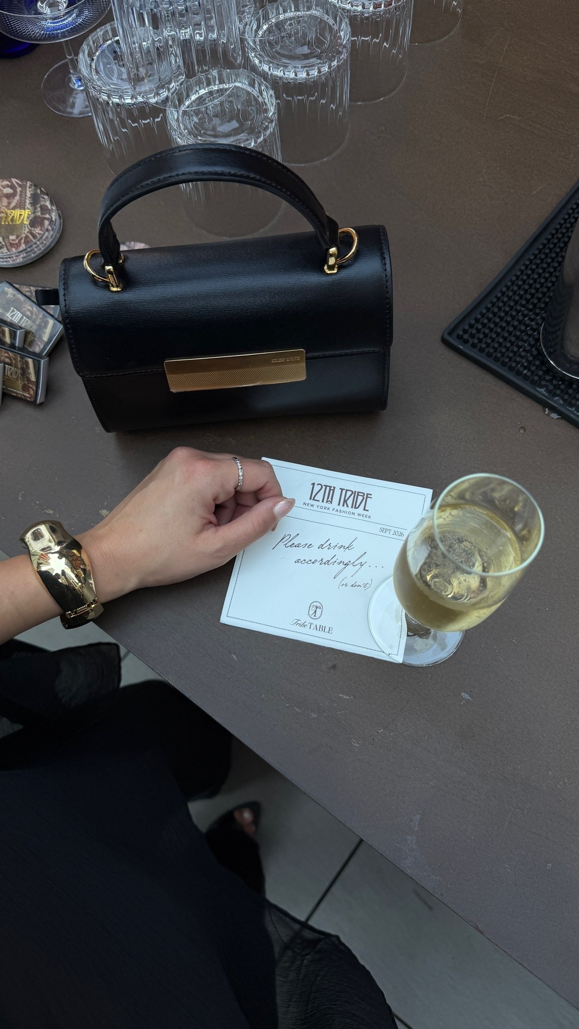 NYFW moments 🖤 Champagne, chic accessories, and an all-black look that feels effortlessly polished. Fashion week, but make it timeless.

NYFW outfit, New York Fashion Week style, all black outfit, chic black handbag, elevated accessories, classy outfit inspiration, women’s fall fashion, sophisticated style, fashion week outfit ideas

#LTKdayinmylife #LTKselfcare #LTKNYFW
