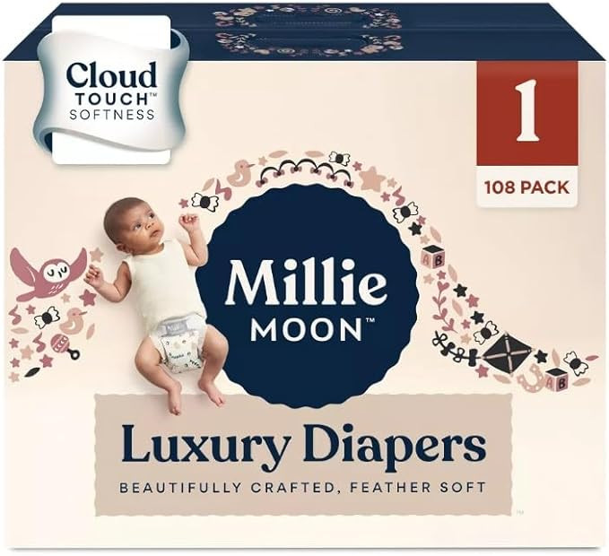 Millie Moon Luxury Diapers - (Size 1 and Count 108) | Amazon (US)