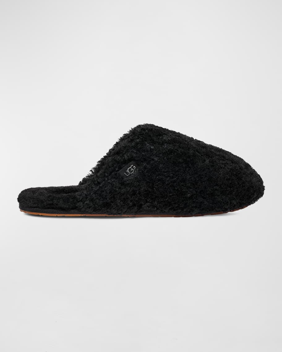 Maxi Curly Shearling Slide Slippers | Neiman Marcus