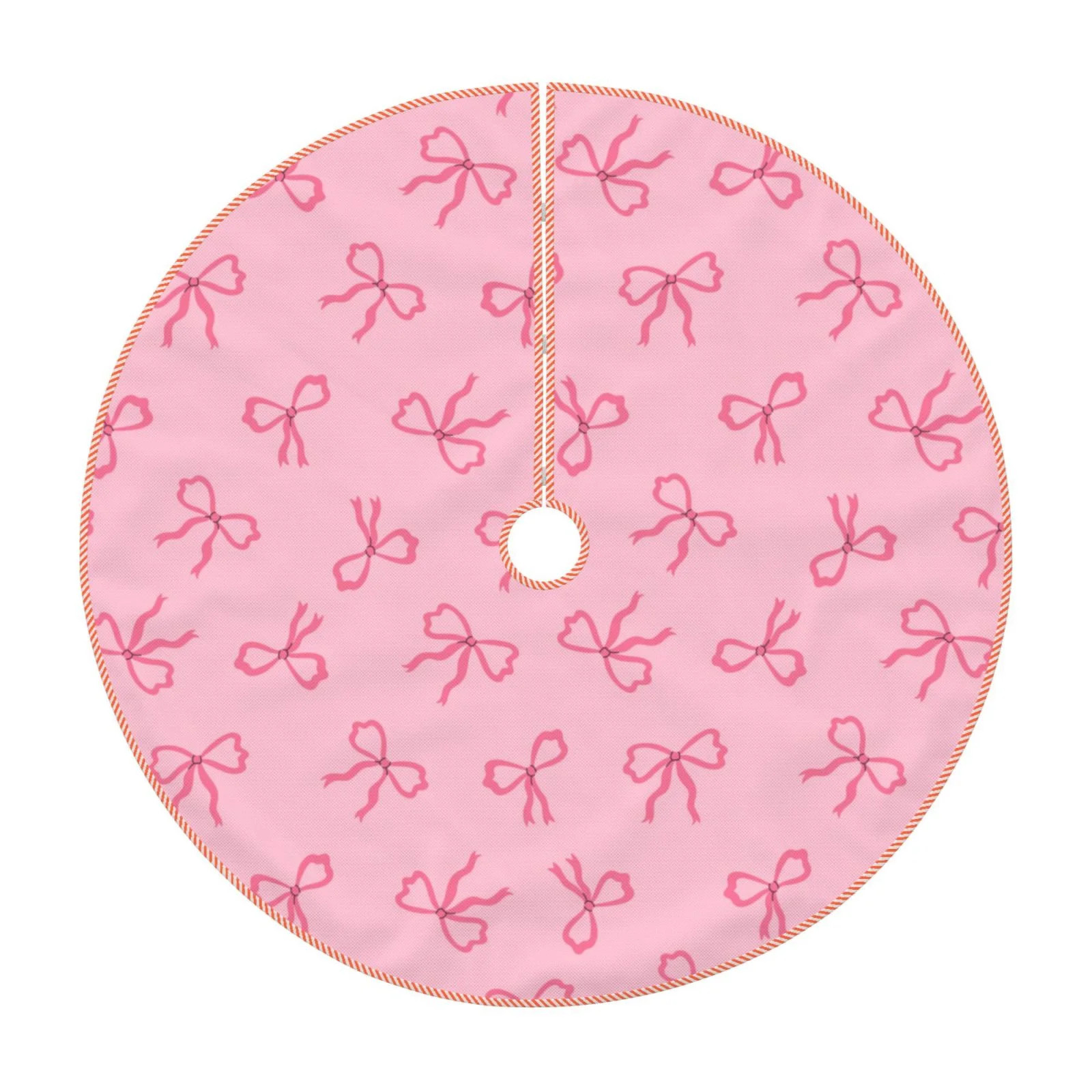 Rateoe Pink Bows Pattern Christmas Tree Skirt with Ties, Christmas Tree Decorations, Farmhouse Ch... | Walmart (US)