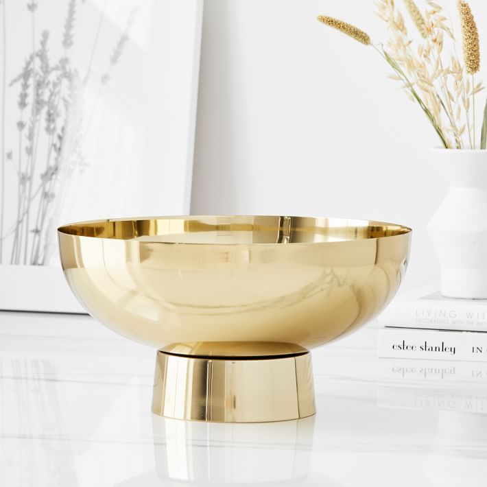 Pure Foundations Metal Centerpiece Bowl, Antique Brass | West Elm (US)