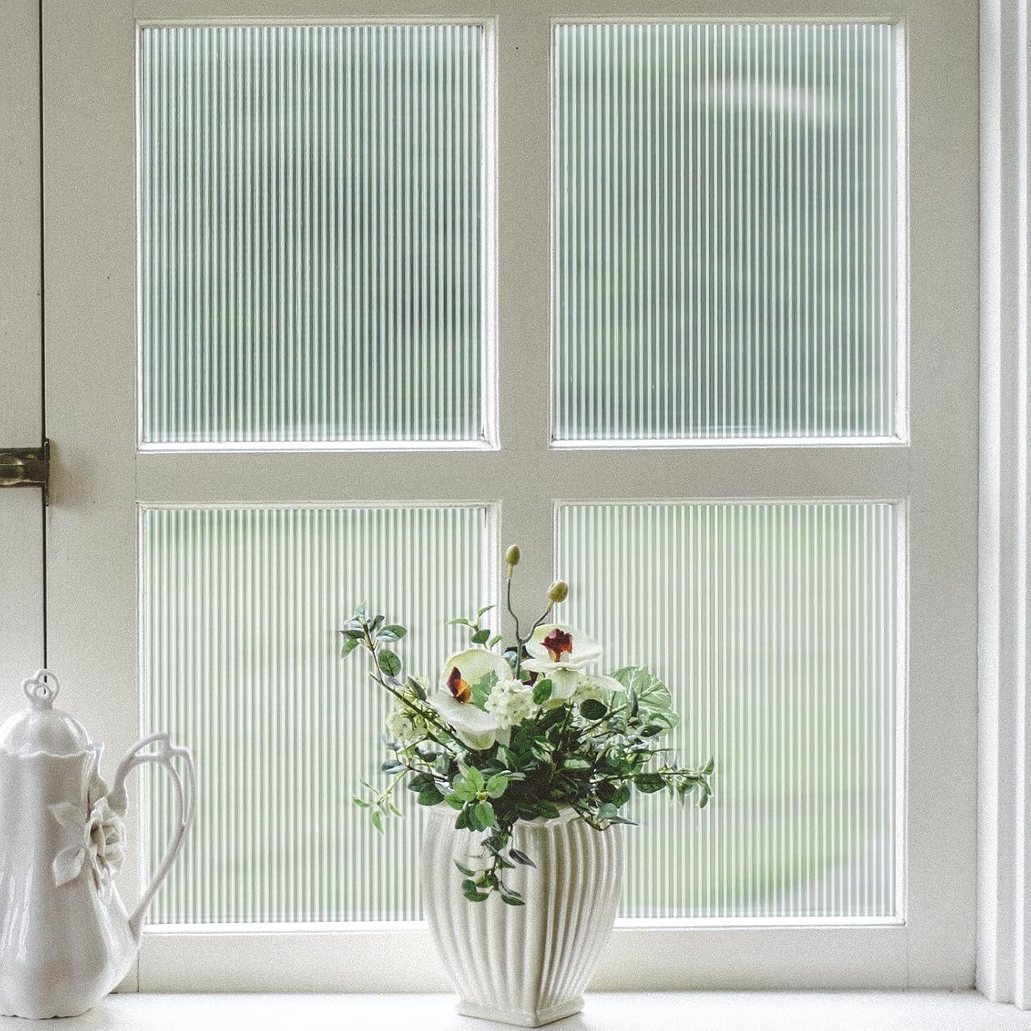 VELIMAX Reeded Glass Window Film, Window Privacy Film, Frosted Window Vinyl, 3D Decorative Window... | Amazon (US)