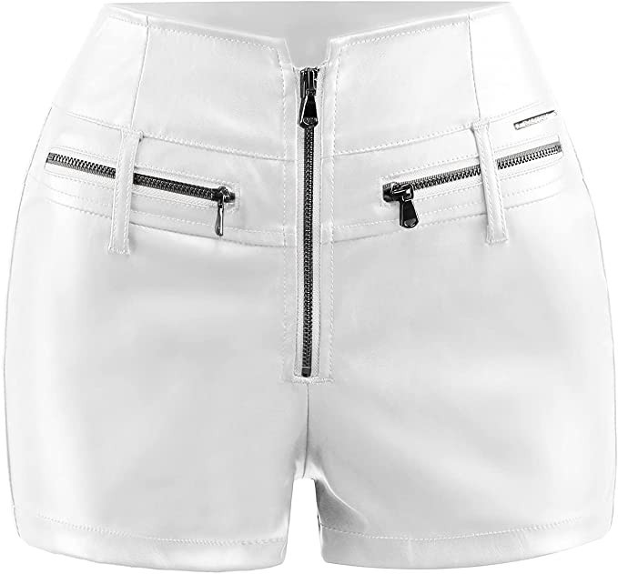 RAMISU Womens Casual Faux Leather Shorts High Waist Stretch Slim Hips Motorcycle Skinny Coated Sh... | Amazon (US)