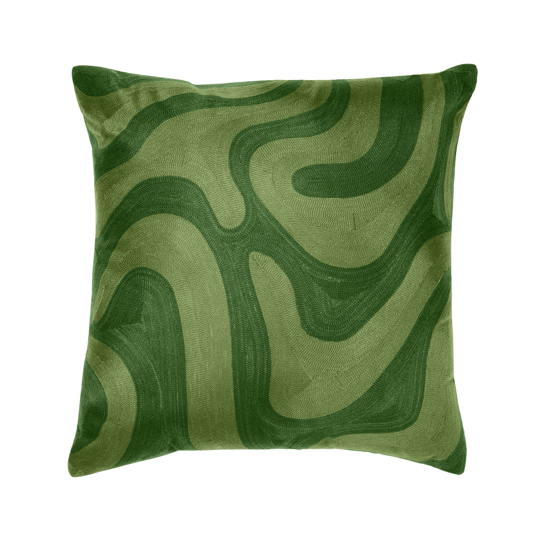 Temi Coker for Walmart Embroidered Decorative Pillow, 20" x 20", Green | Walmart (US)