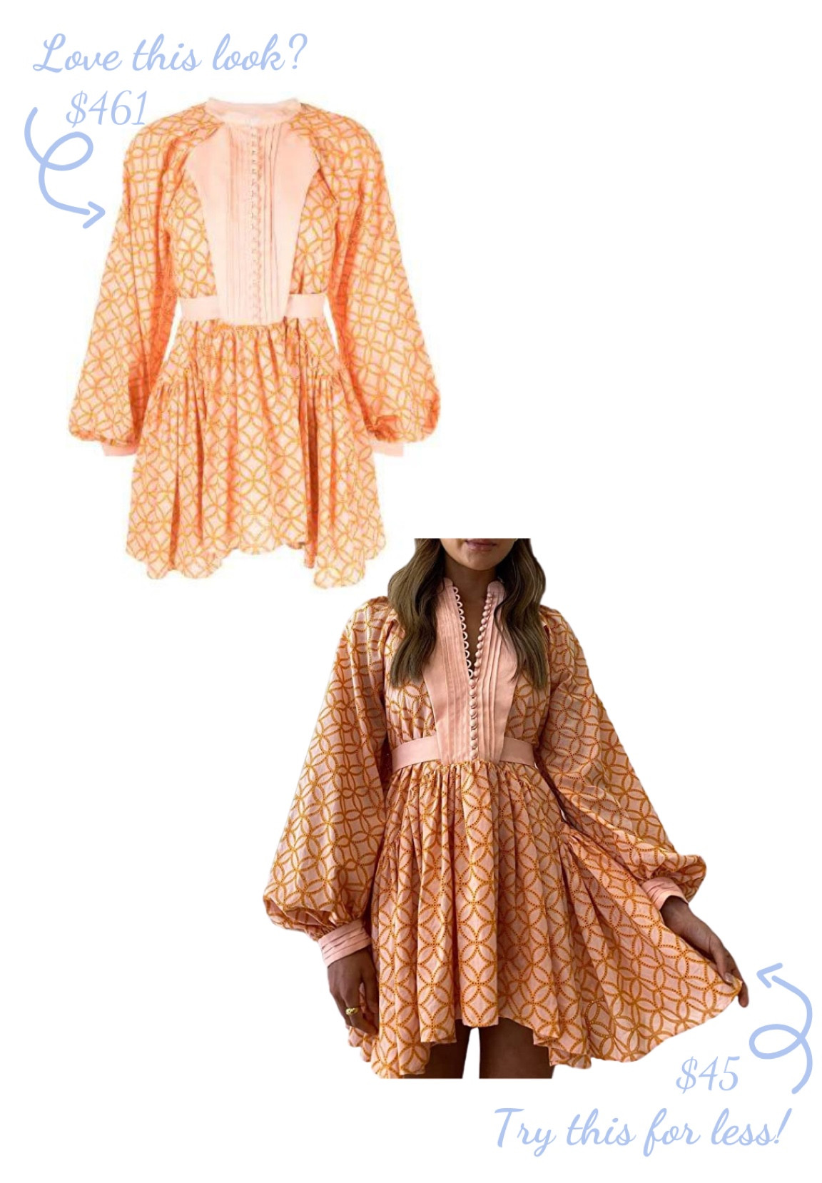 Designer dress dupe
Pink and orange swing dress 
Long sleeve dress
Dress under $50
Swing dress 


#LTKstyletip #LTKunder50