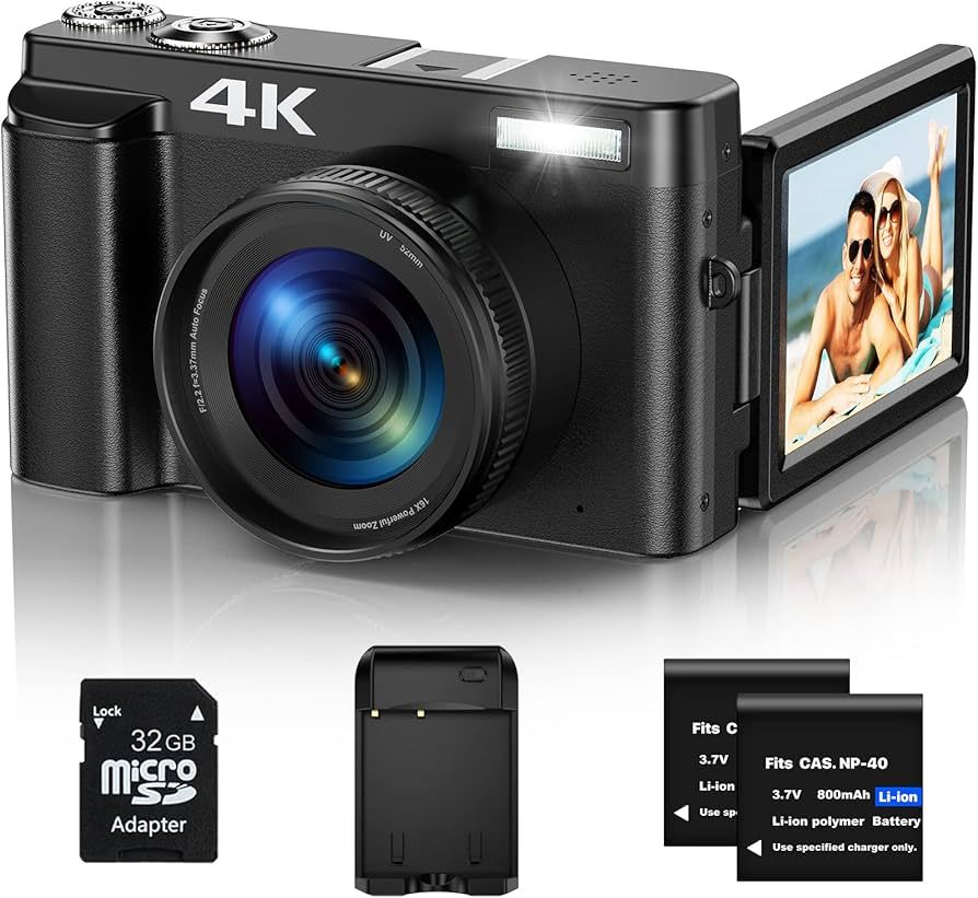 4K Digital Camera for Photography, Autofocus 48MP Vlogging Camera for YouTube with 3” 180 Degre... | Amazon (US)