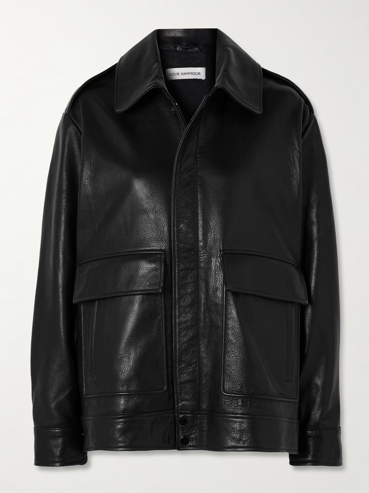 Nour Hammour - Drey Leather Biker Jacket - Black | NET-A-PORTER (US)