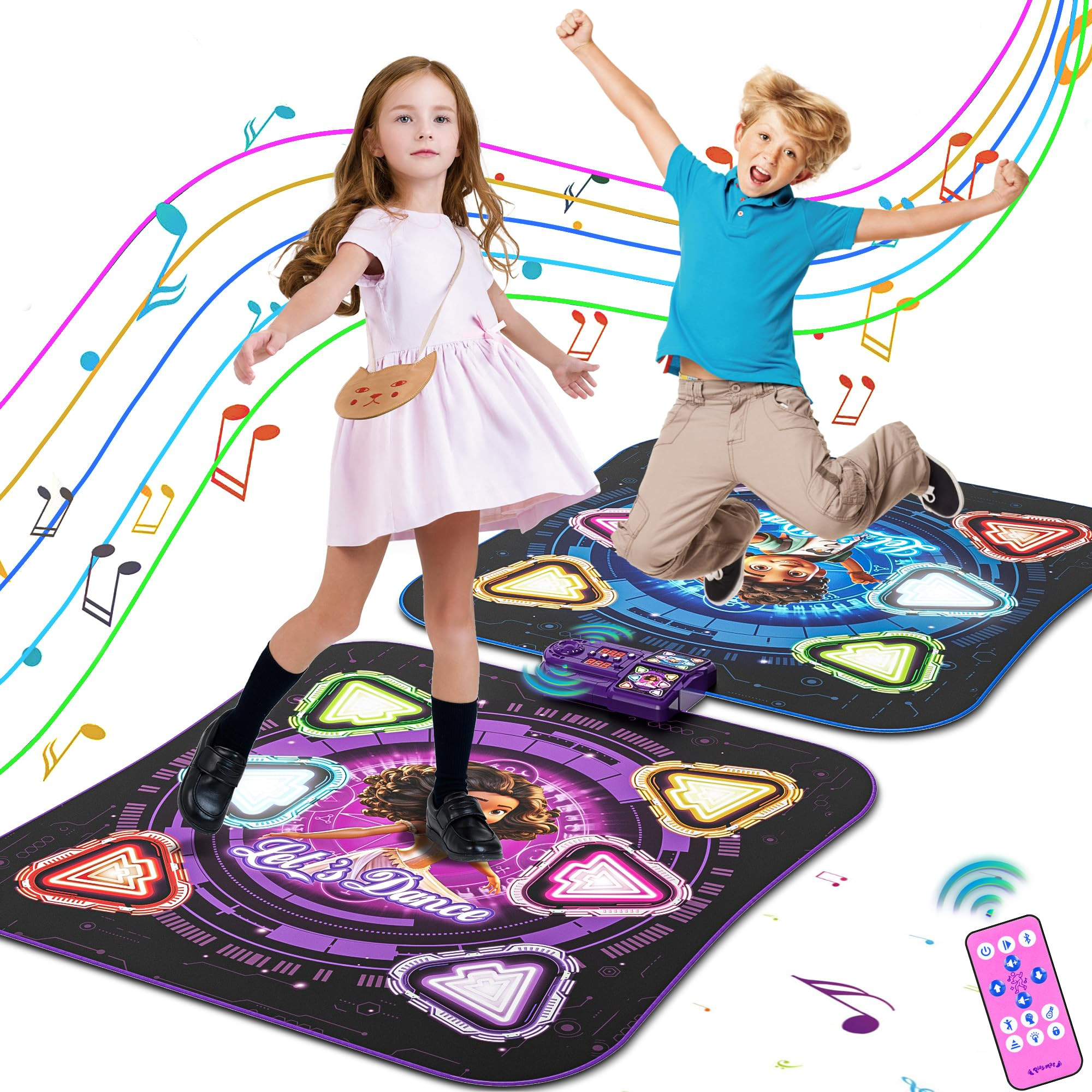 Upgraded Dance Mat for Kids, Single & Double Players Mode Electronic Dance Pad with Light-up 12-B... | Amazon (US)