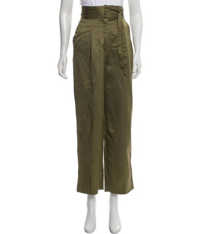 Sandro High-Rise Wide-Leg Pants Olive Sandro High-Rise Wide-Leg Pants | The RealReal