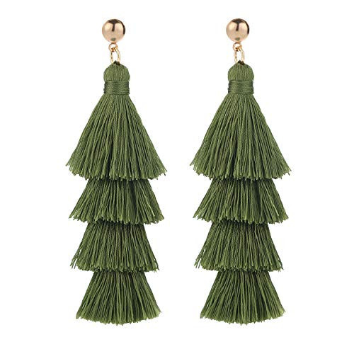 BaubleStar Bohemian Layered Tassel Drop Earrings for Women | Amazon (US)