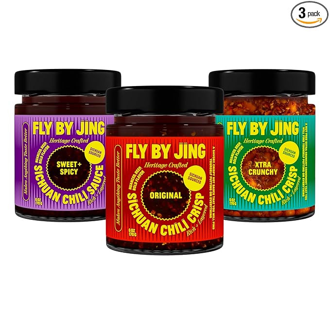 FLYBYJING Sichuan Chili Crisp Bundle: Three Premium Chili Sauces Good on Noodles, Proteins, Veggi... | Amazon (US)