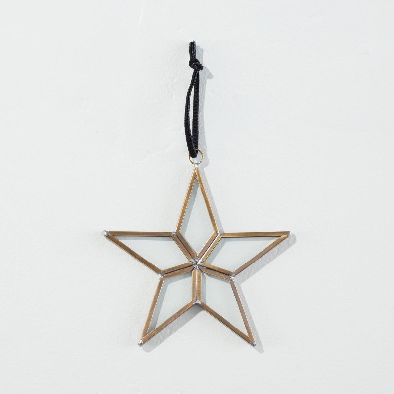 Brass &#38; Glass Framed Star Christmas Tree Ornament - Hearth &#38; Hand&#8482; with Magnolia | Target